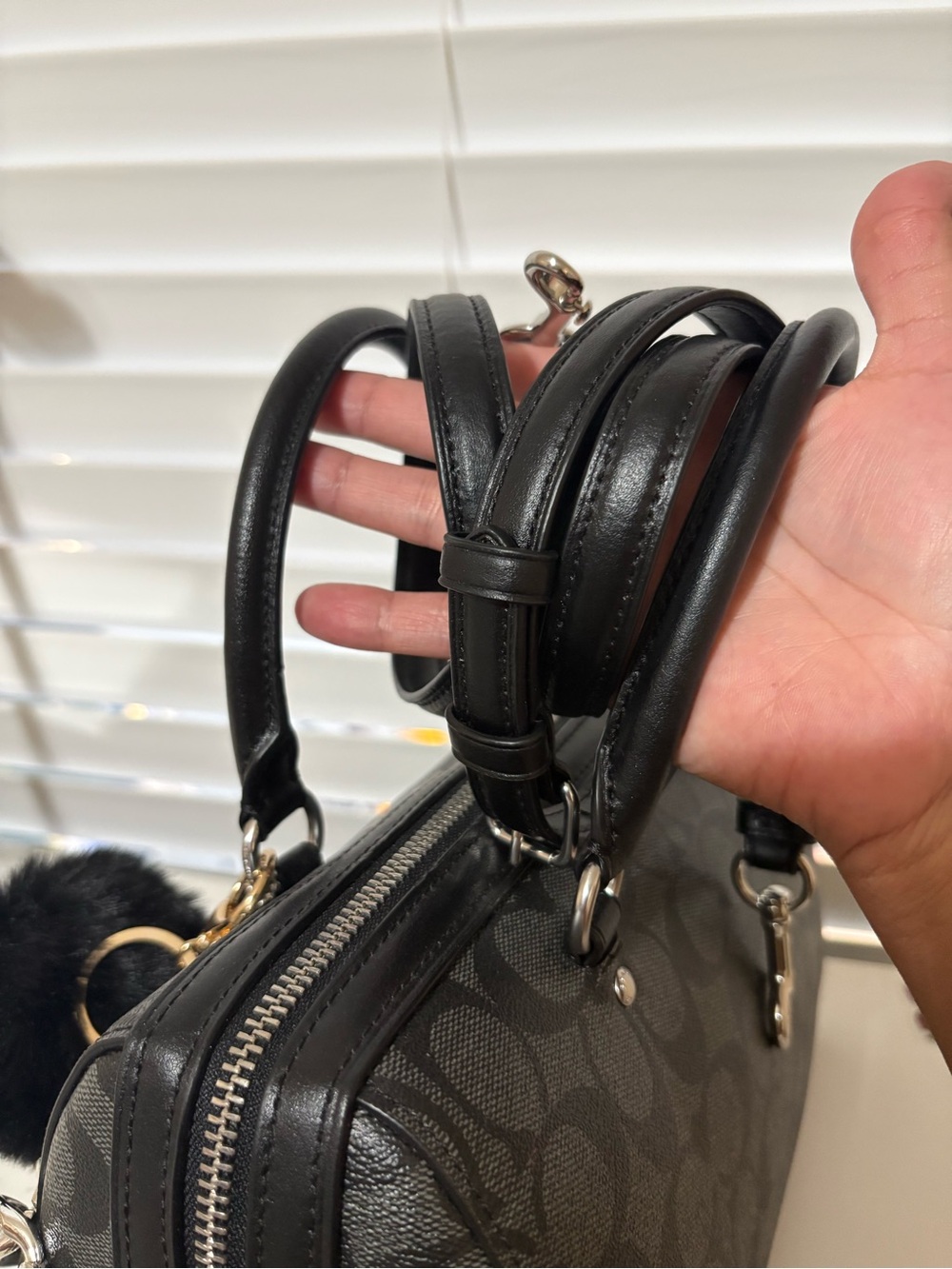 Coach Black Signature Canvas Rowan Satchel With Matching Wallet - Picture 8 of 12